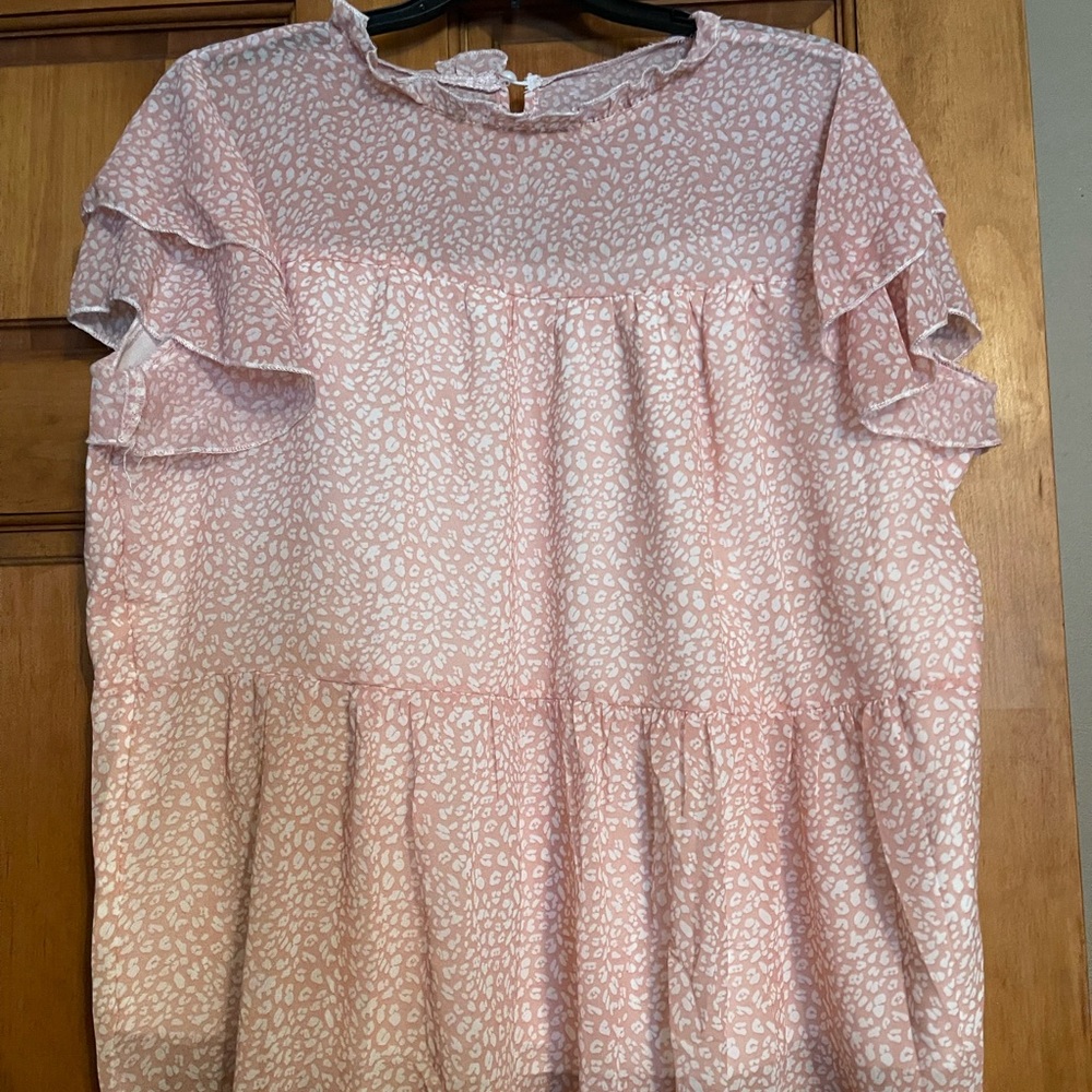 Pink Ruffle Blouse